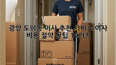 광양 도이동 이사 추천 서비스: 이사 비용 절약 꿀팁 10가지