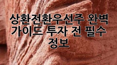 상환전환우선주 완벽 가이드: 투자 전 필수 정보